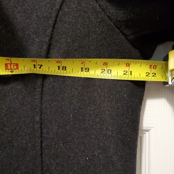 Attention woman's black Wool pea coat sz XL - Picture 6 of 9